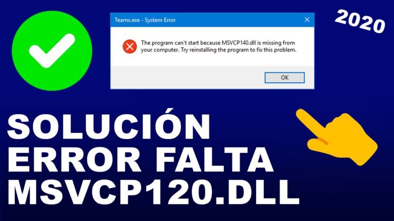 Cómo solucionar problema msvcp120 dll